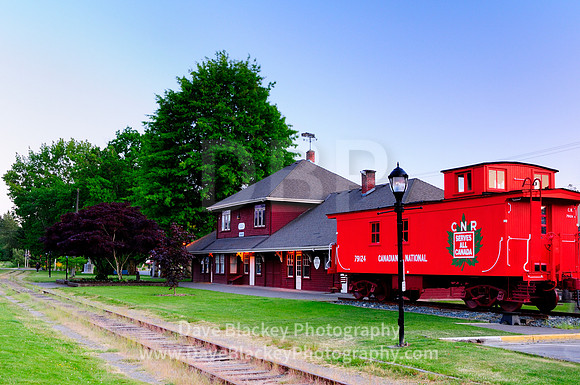 Canadian National caboose, train station, Duncan, city