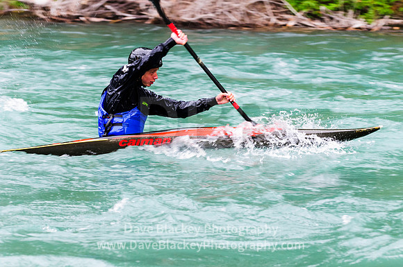 White water kayaking, Kananaskis River, Canoe Meadows, course, rapids, Alberta