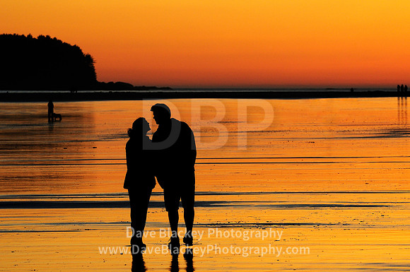 Romantic sunset kiss Chesterman Beach, Tofino