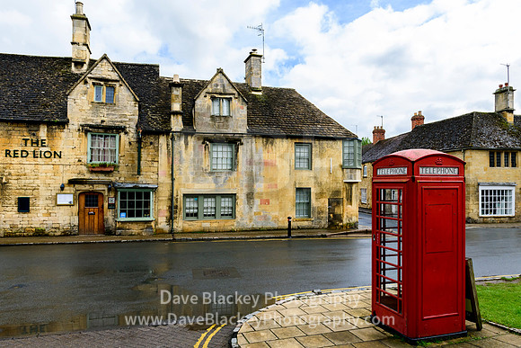 red phone booth symbolic of Chipping Campden and England