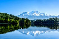 Mt. Shasta and Siskiyou Lake, mountain, reflection, California,