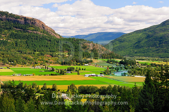 Farmland and the Shuswap River in Enderby, Farmland, Shuswap River, Enderby, BC